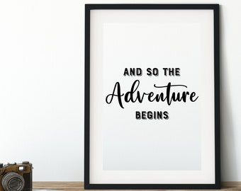 ADVENTURE Printable Art, Travel Quote Print, Nursery Sign,Kids Room sign, Wanderlust Poster, Typography Art, Quote Wall A