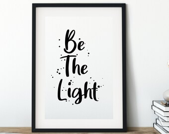 Be the Light Print Quote Wall Art Matthew 5:14 Printable - Etsy