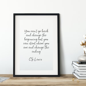 C.S. Lewis Quote, You Can&#39;t Go Back PRINTABLE Wall Art, Inspirational Quotes, Digital Download, Instant.