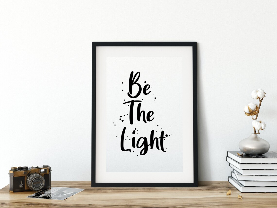 Be the Light Printable, Bible Quote, Christian Wall Art, Minimalist Art ...