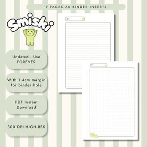 A6 Notes Inserts | Smiski Inspired Agenda | Addresses, Password Tracker Freebies PDF
