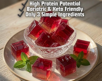 Ricetta per la gelatina bariatrica in formato PDF, 3 ingredienti, dieta con gelatina rosa, dessert dimagrante del Dr. Gupta, a basso contenuto calorico (download digitale)