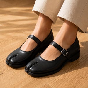 Mary Jane-damesschoenen, schoenen met splitten, gesp, comfortabele vrijetijdswandelschoenen