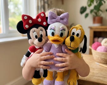 Minnie Mouse, Daisy Duck, Pluto Micki mouse Amigurumi Crochet Pattern Bundle (PDF Download)