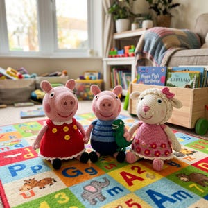 Peppa Pig, George & Suzy Sheep Amigurumi Crochet Pattern Bundle PDF | Kids Toy Pattern
