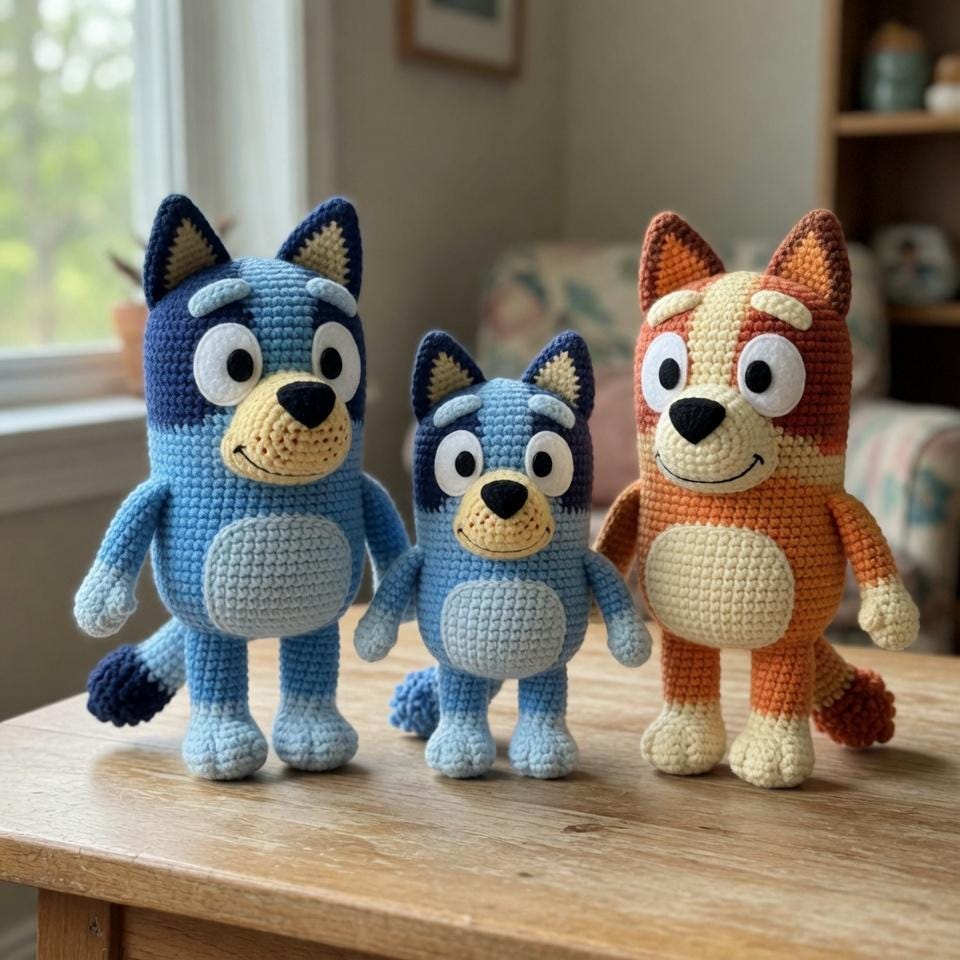 Bluey Family Amigurumi Doll Bundle