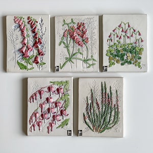 JIE Gantofta Sweden ceramic , Aimo Nietosvuori Scandinavian home decor , Linnea flowers Swedish wall decor , Botanical wall ceramic