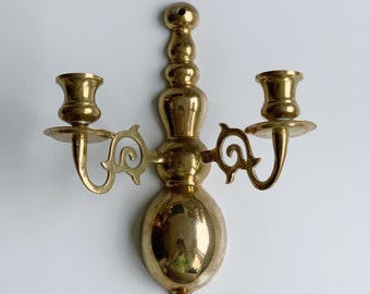 Brass wall sconce , Brass wall candle holder