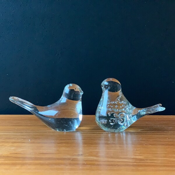 Glear glass birds couple , Swedish glass birds , Cute birds couple