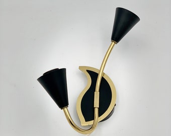 Vintage wall sconce , Scandinavian design wall lamp gold black