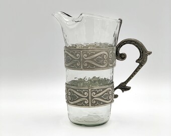 Norwegian pewter glass pitcher , Scandinavian design pitcher , Hadeland Willy Johansson