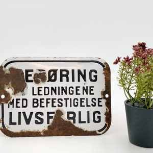 Scandinavian enamel sign , Antique metal sign