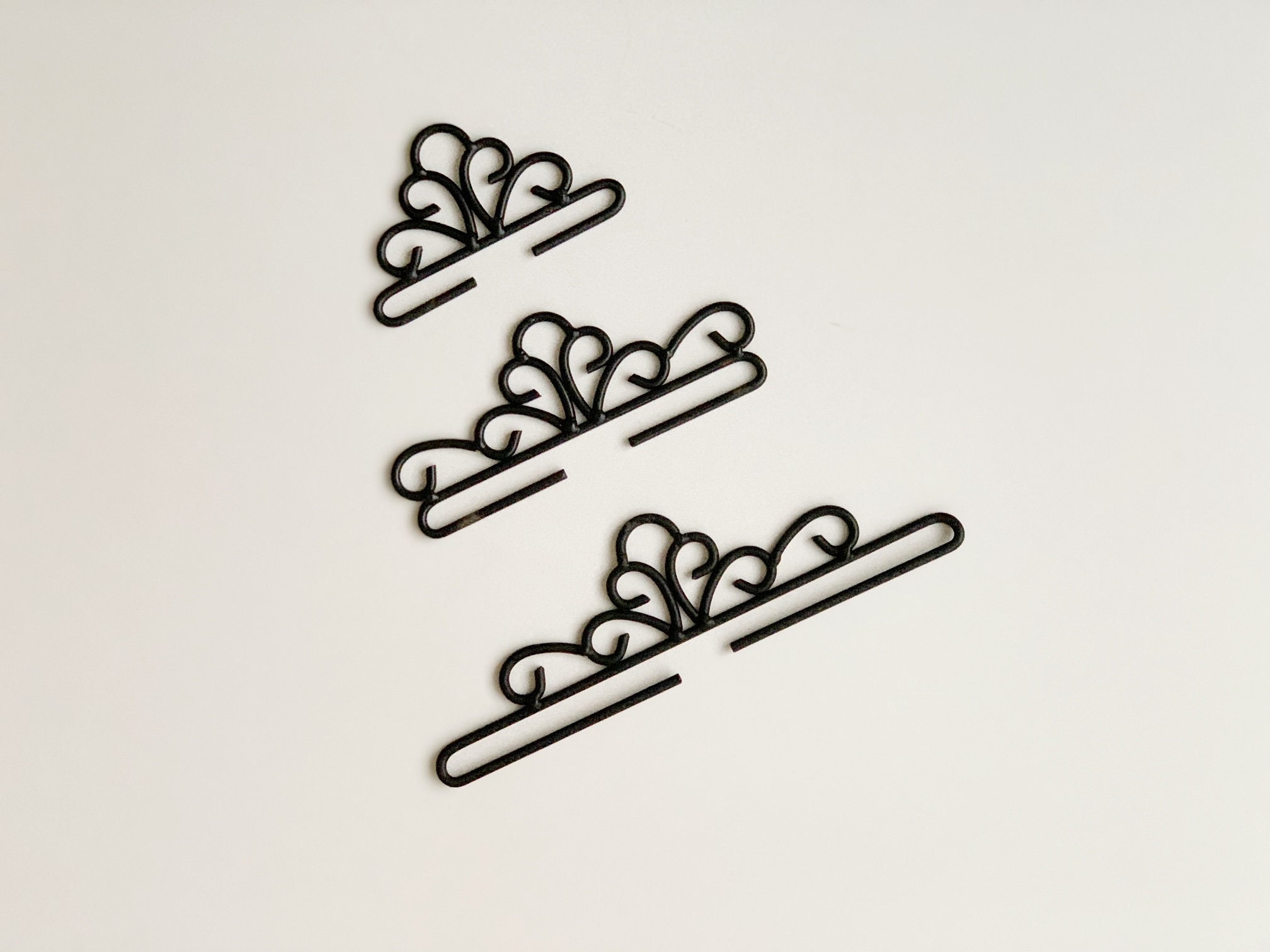 Bell Pull Hangers Metal Wrought Embroidery Hangers Norwegian Tapestry Klokkestreng Supplies DIY Scandinavian Tapestry Hangers Black