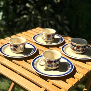Figgjo Flint Norway , Ceramic cup and plate blueberry , Norwegian ceramics