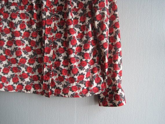 Cottagecore Blouse , Red Flowers Blouse , Long Sl… - image 3