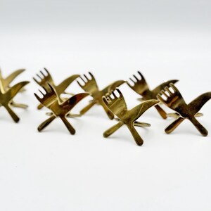 Brass napkins holders , table brass napkin rings set of 8