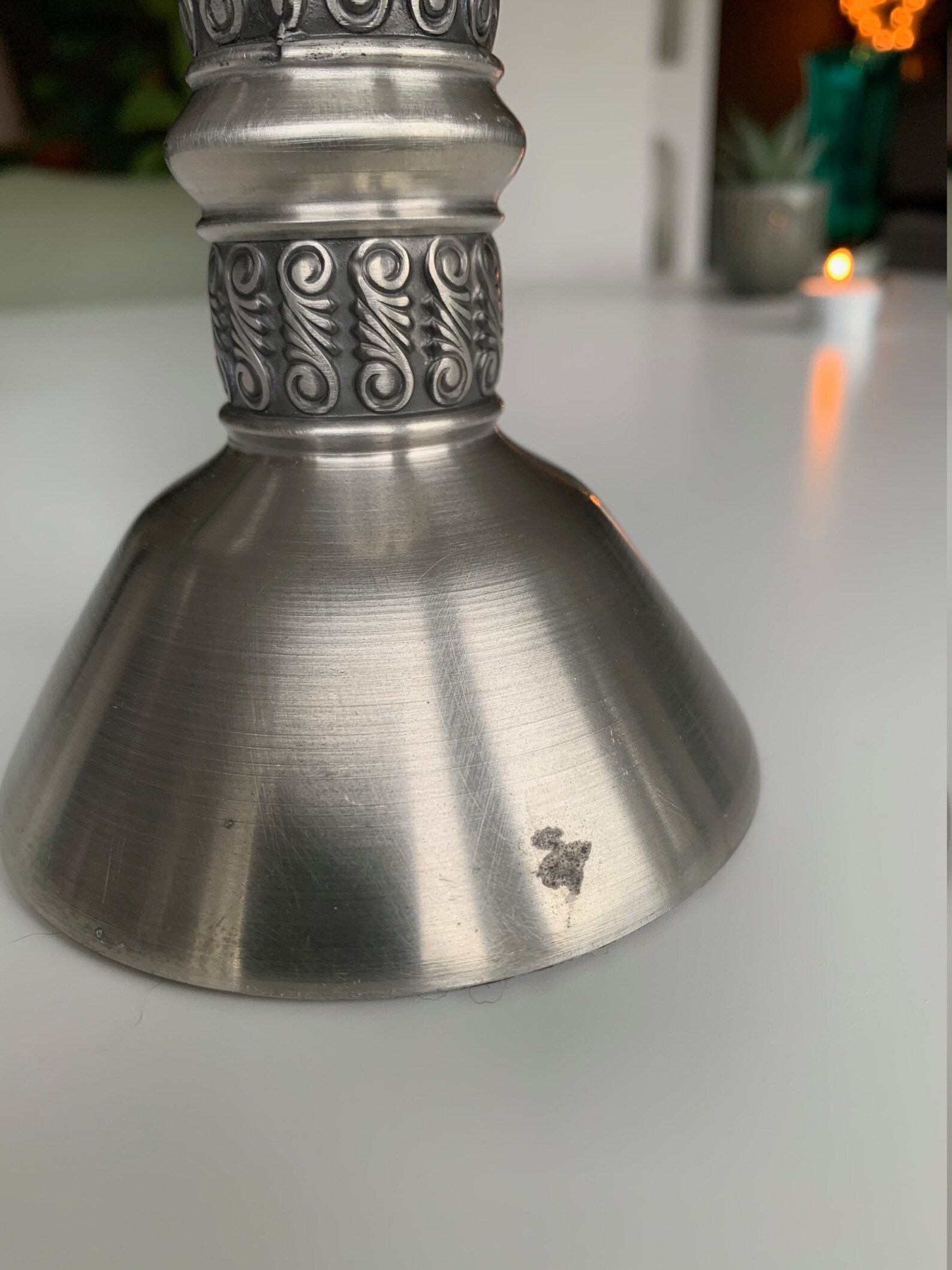 Tall Candle Holder Metal Pewter Norway Norwegian Pewter Hygge Etsy