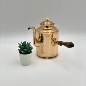 Brass Copper Coffee Pot , Antique Swedish Brass Copper , Skultuna Sweden