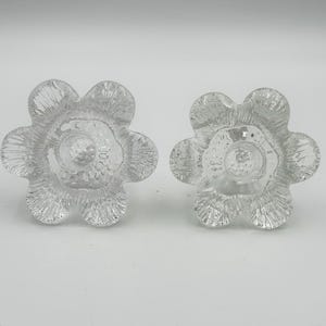 Flower shape candle holder , Chunky glass candle holders Hadeland Norway