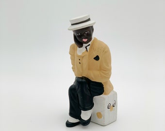 African man figure , African ceramic figurine , African art