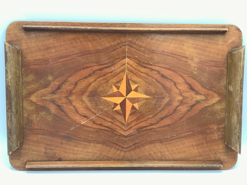 Vintage wooden serving tray image 9