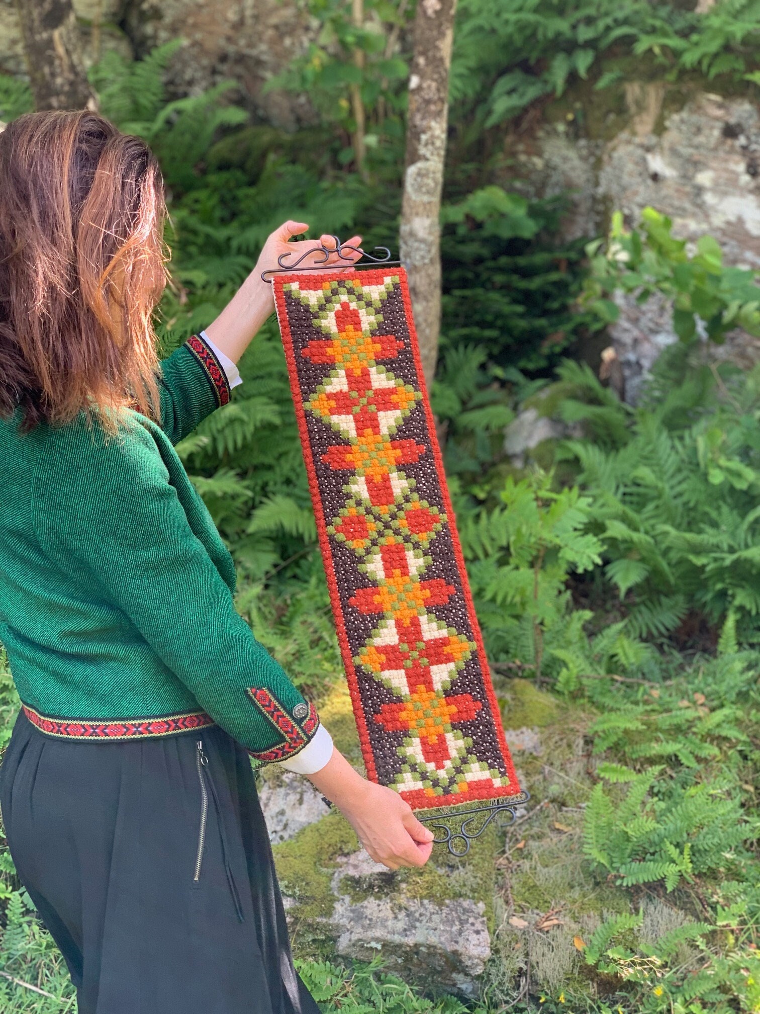 Vintage Norwegian Folk Art Tapestry: Bohemian Wall Hanging - Etsy