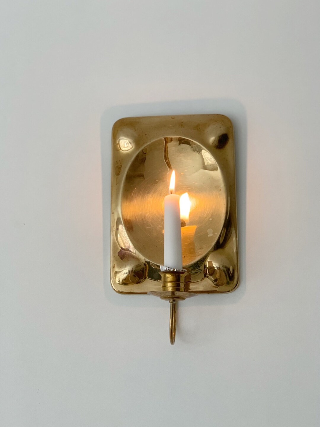 Brass Wall Candle Holder Brass Sconce Danish Vintage Brass Etsy
