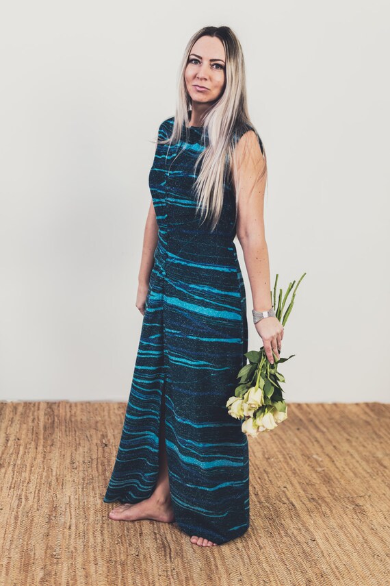 Strakke blauwe jurk Zeemeerminjurk Dames Sprankelende jurk voor dames Glitterjurk Blauwe sprankelende discojurk Overhaast blauwe maxi jurk Feestavond Etsy Nederland