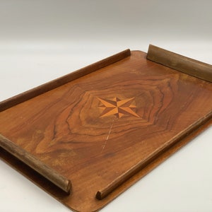 Vintage wooden serving tray image 1