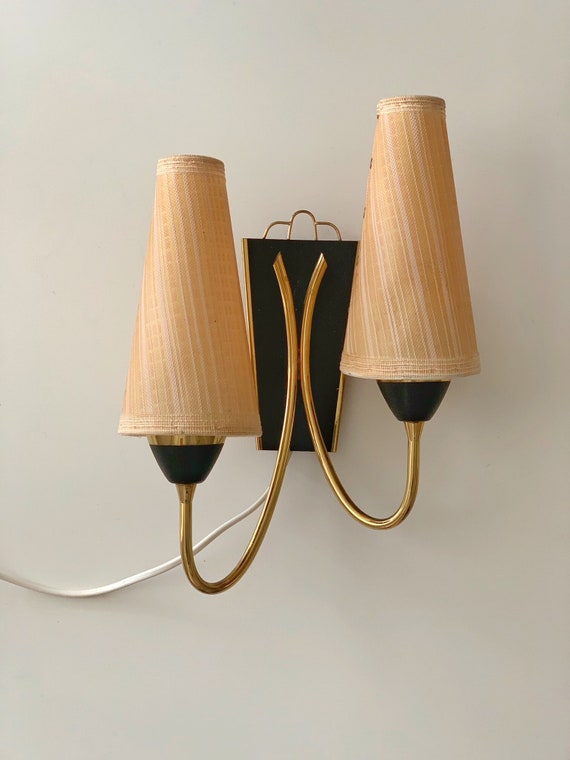 Double Wall Sconce Brass Vintage Scandinavian Wall Sconce Etsy
