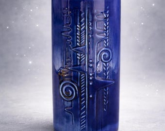 ■希少な１点物 大型 オッレ アルベリウス 花瓶 ロールストランド バンブー ロールストランド ルマー ブルー セラミック花瓶: オーレ アルベリウス