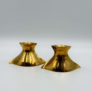 Pair of brass candlestick holders