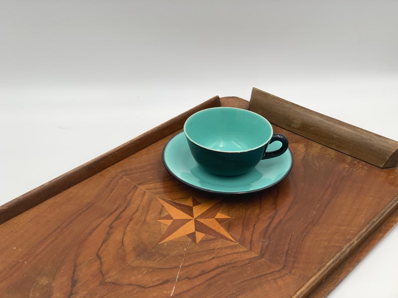Vintage wooden serving tray image 7