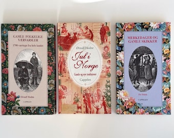 Libros antiguos noruegos, lote de 3 libros en idioma noruego