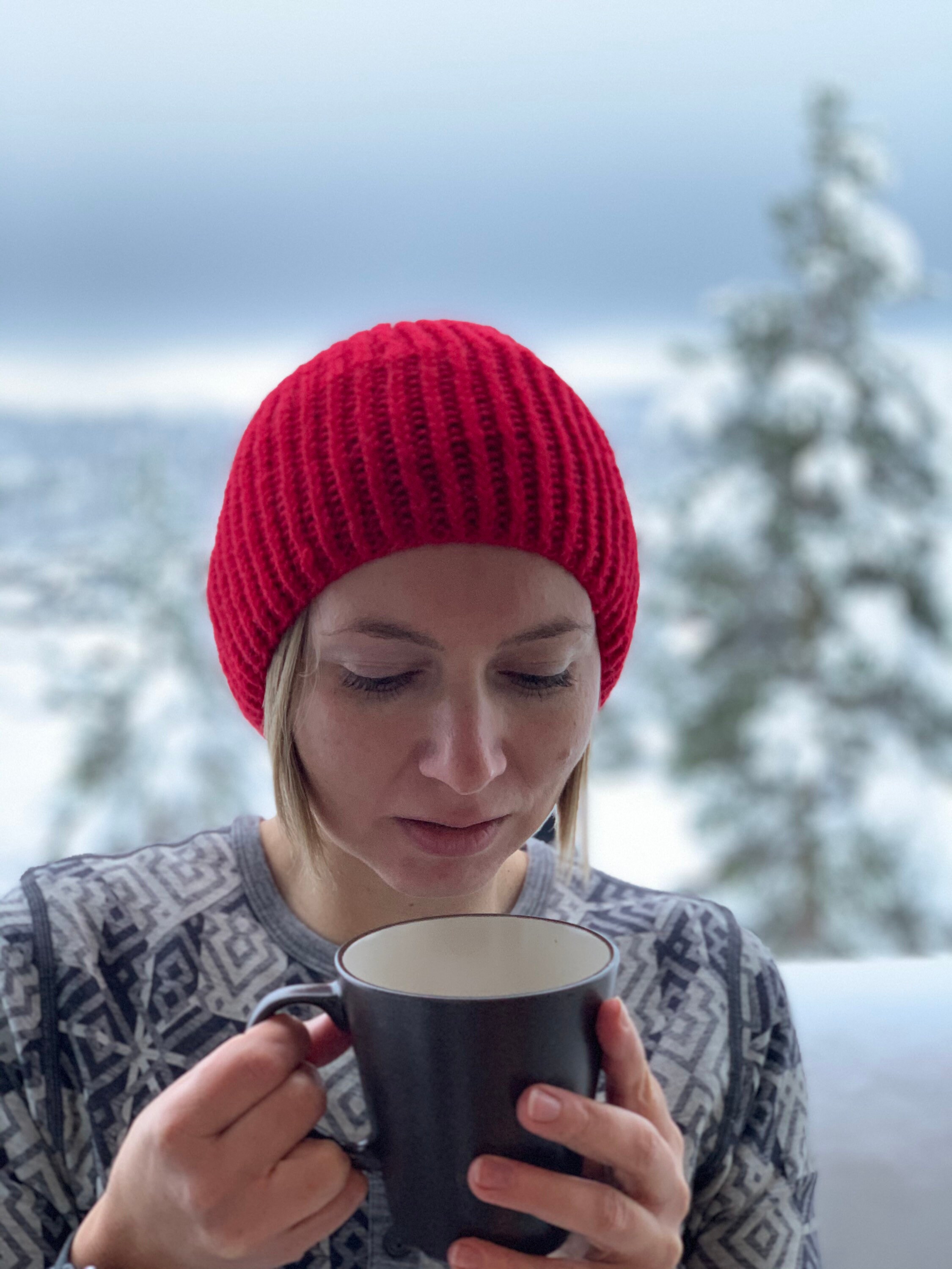 Red Ribbed Knit Hat , Red Ribbed Beanie 
