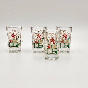 Holmegaard Christmas shots , Vintage Danish Christmas glass