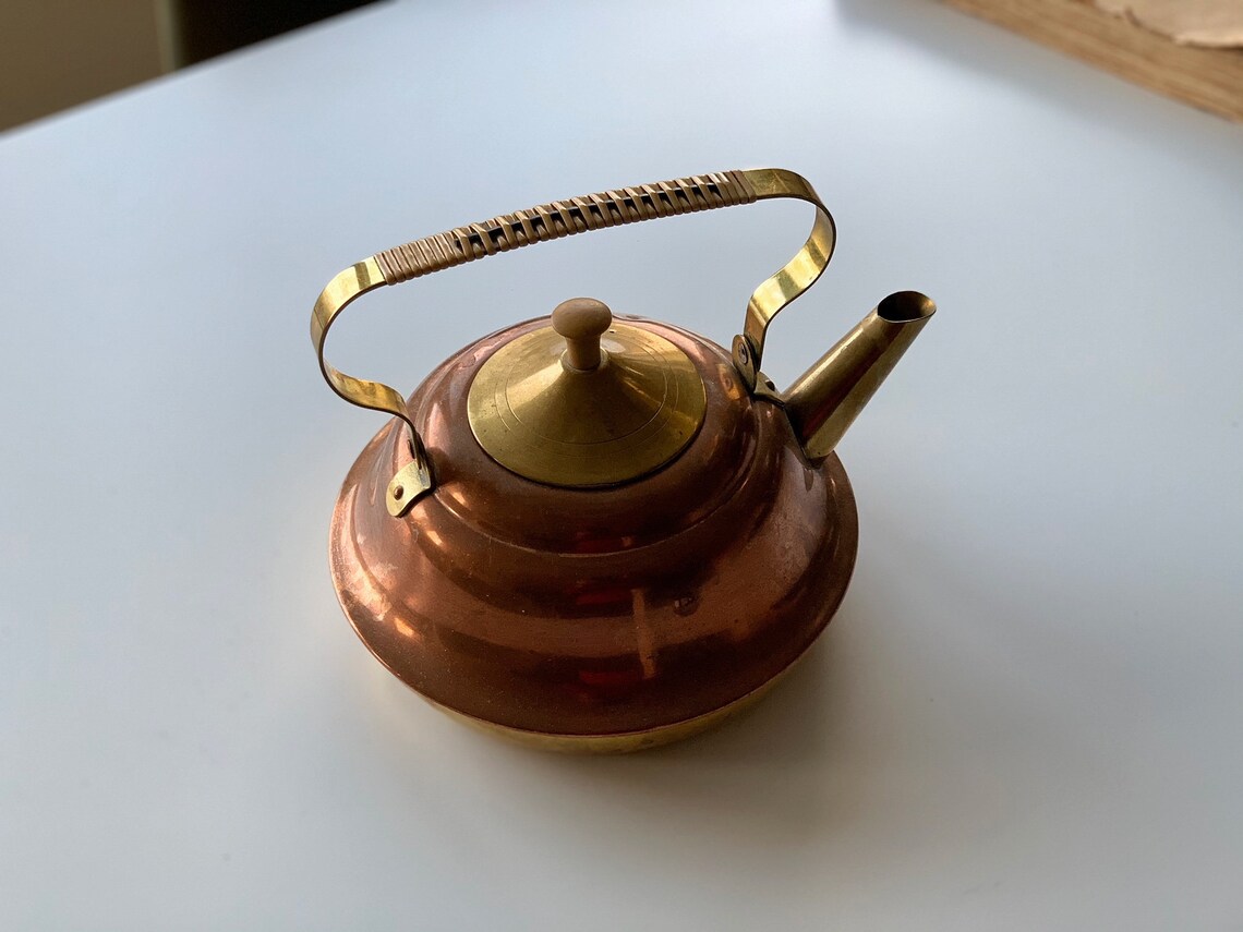 Copper Brass Teapot Made In Holland Dutch Copper Tea Etsy