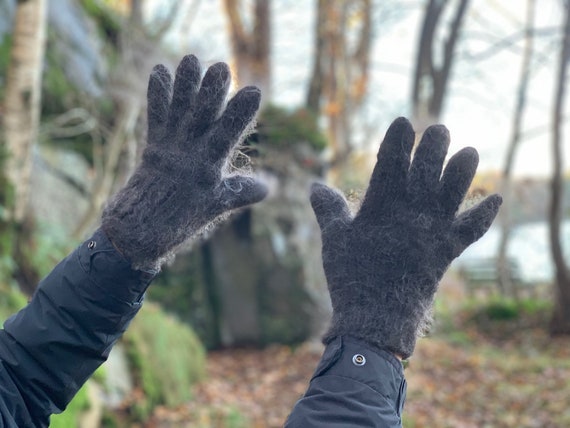 Mens Warm Gloves , Winter Gloves Men , Gloves Goat Down 