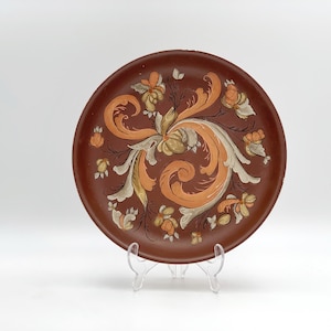 Wooden rosemaling bowl , Norwegian handpainted wood bowl , Norwegian folk art