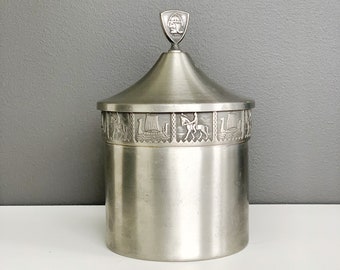 Tobacco jar , Norwegian pewter , Snorre Norway souvenir