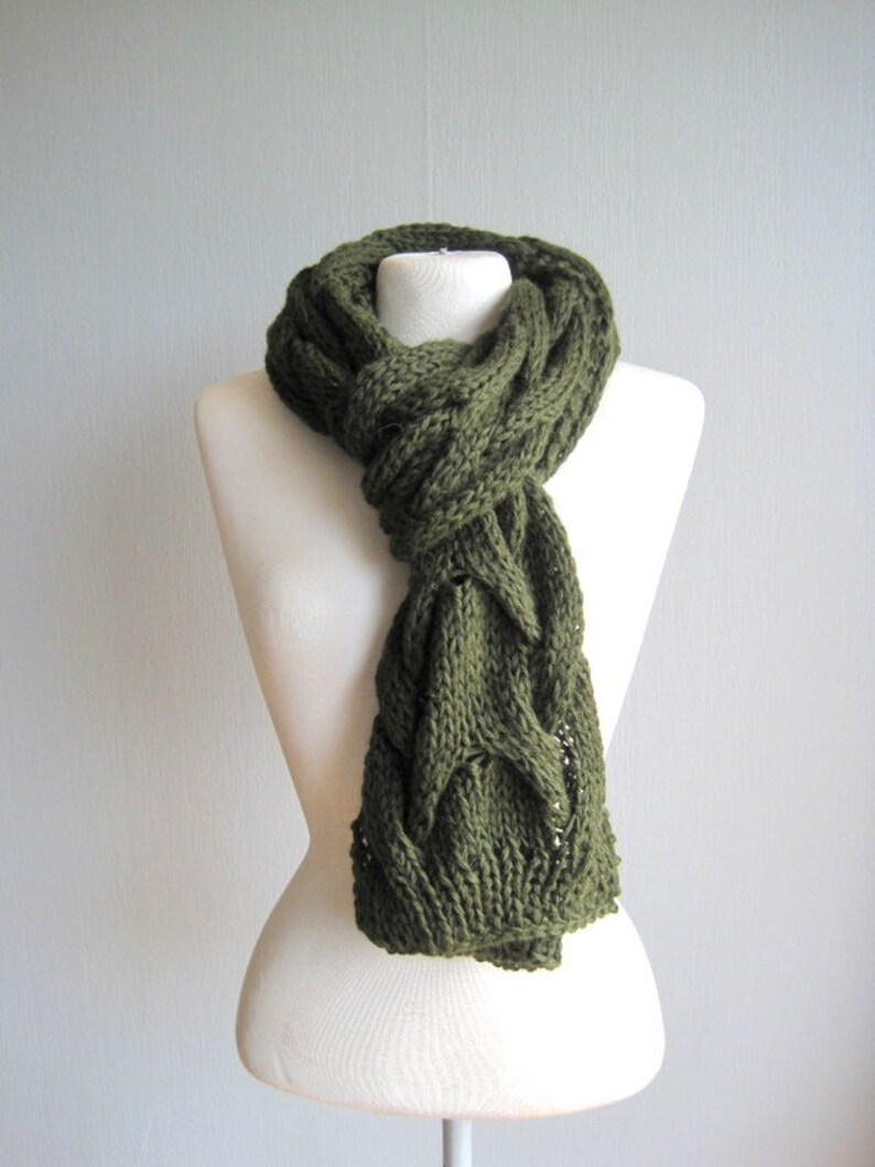 dark green patterned scarf