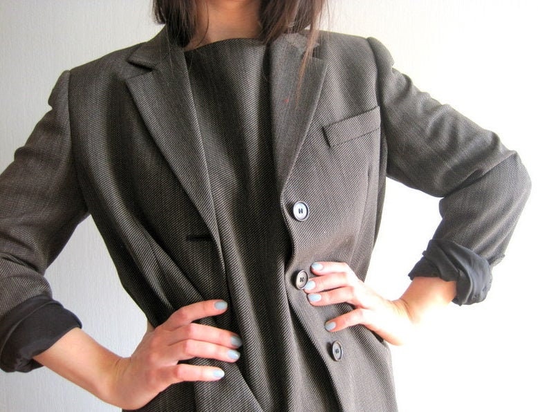 Dark Academia Clothing Brown Wool Suit Women Max Mara Singapore Dark Academia Clothing Brown Wool Suit, Dark Academia Trench Coat Singapore
