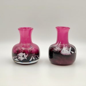 Roze kunstglazen vaas, Noorse glazen vaas, Randsfjord-Noorwegen glas