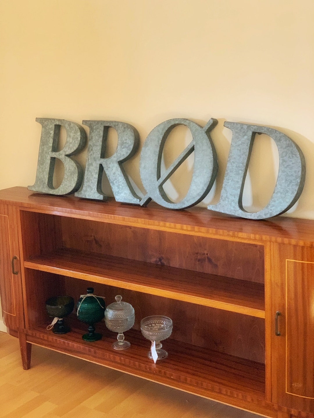 Large Galvanized Metal Letters Brød , Norwegian Danish Letters Bread - Etsy