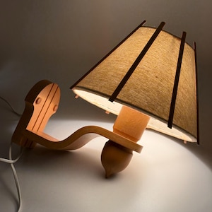 Scandinavian Wall Lamp by Jan Wickelgren – Vintage Wooden Design , Mid Century sconce