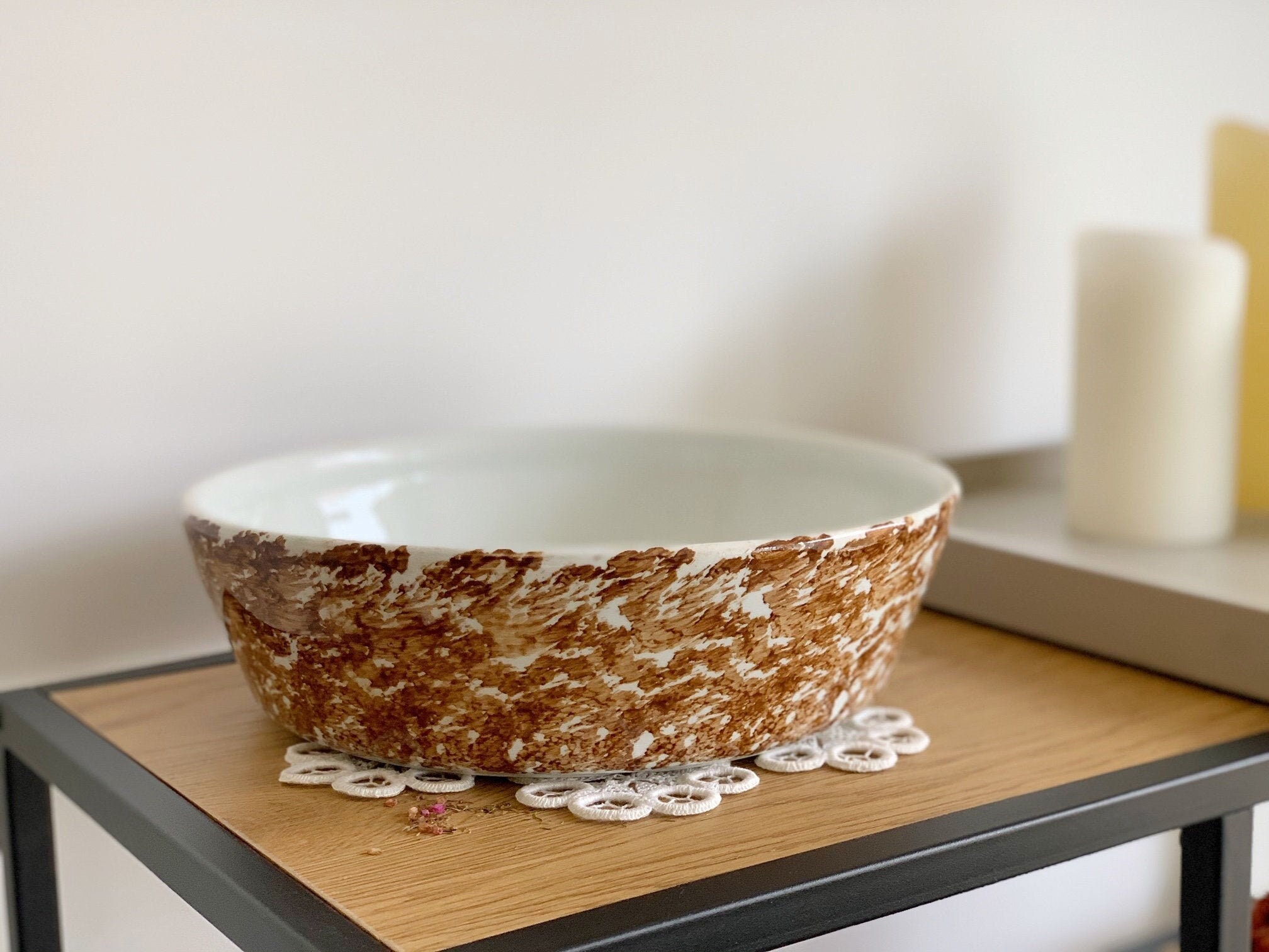 Arabia Finland Spongeware , Uuni Ugn Oven Large Dish - Etsy