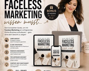 Marketing sin rostro, Negocios sin rostro, Negocios en línea, Libro electrónico PLR, Marketing digital, Negocios de marketing digital, Instagram sin rostro