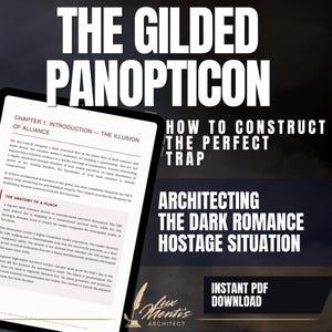 Könnte beinhalten: Ein digitales Dokument mit dem Titel The Gilded Panopticon: How to Construct the Perfect Trap, Architecting the Dark Romance Hostage Situation. Der Text zeigt Chapter 1: Introduction - The Illusion of Alliance und The Anatomy of a Hijack.