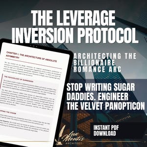 Può includere: Un documento digitale intitolato The Leverage Inversion Protocol: Architecting the Billionaire Romance Arc. Il testo include sezioni su The Architecture of Absolute Asymmetry, The Psychology of Surrender e Mapping the Chasm. Download PDF istantaneo.