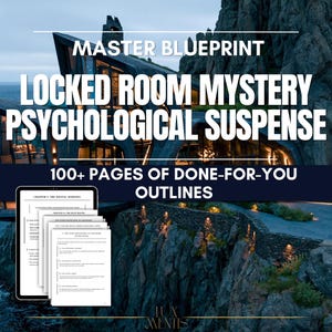 Disposition för mysterieroman i Locked Room, mall för psykologisk thriller (digital nedladdning)